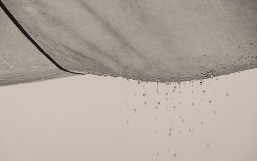 Water dripping from a ceiling.